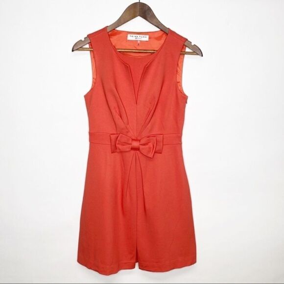 Trina Turk Bow Front Coral Waldron Dress 4 - Picture 5 of 13